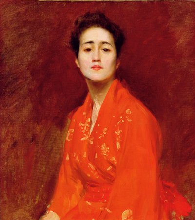 和服の少女の研究、1895 作： William Merritt Chase